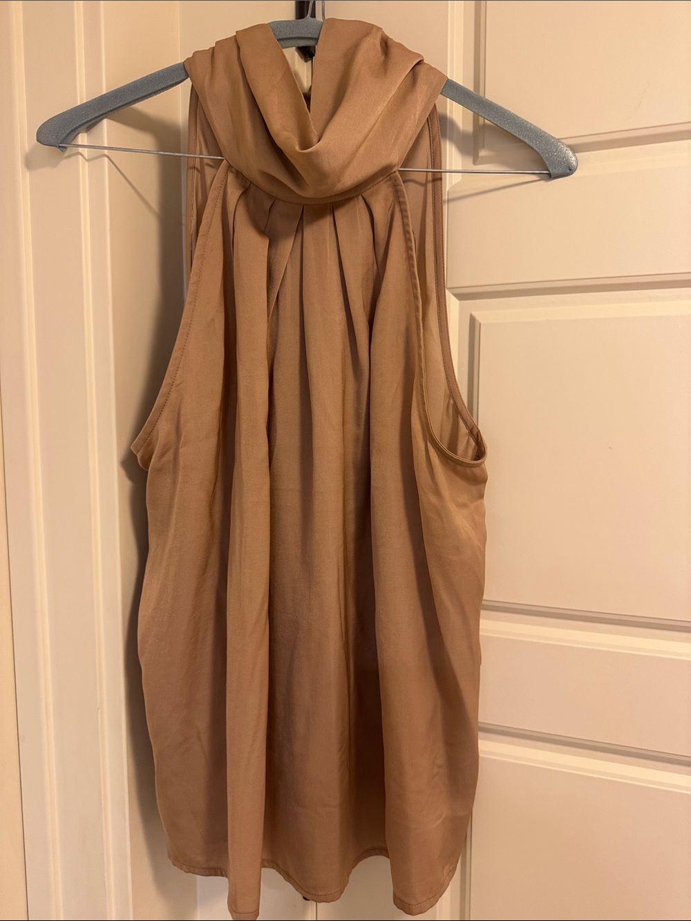 Banana Republic Sleeveless High-Neck Tank Top in Camel